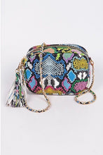 Load image into Gallery viewer, “Python” Multicolor Snakeskin Clutch